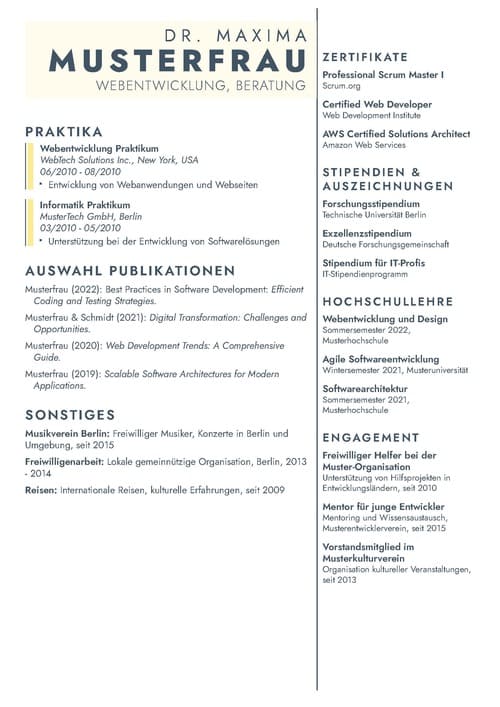 Beispiel Lebenslauf Seite 2